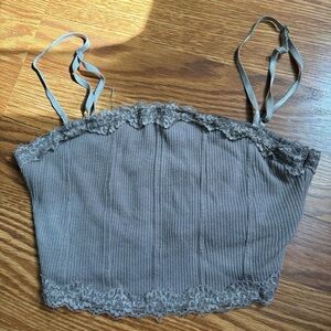 Garage small brown laced tank top